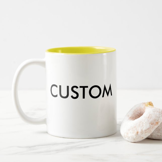 Custom Two-Tone 11oz Mug - YELLOW Inside (With Donut)