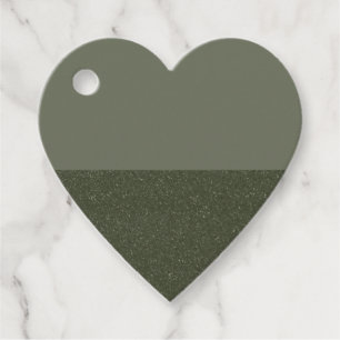 Custom Two-Tone Heart Favour Tag – Moss Green