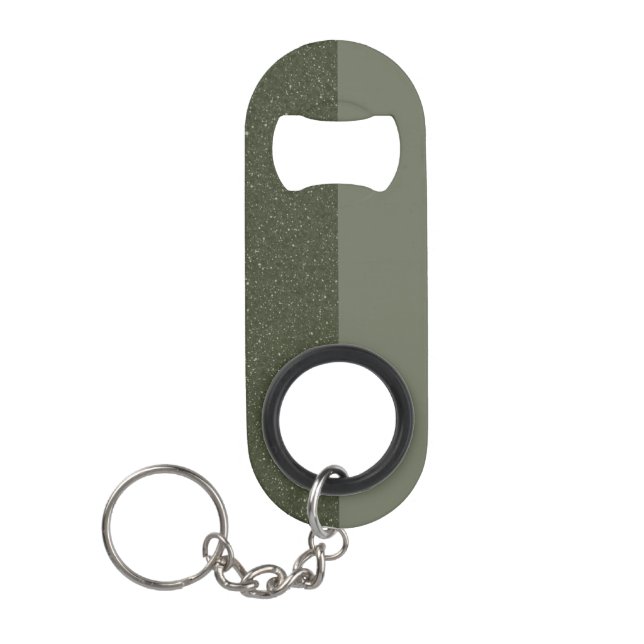 Custom Two-Tone Moss Green Bottle Opener Keychain (Front)