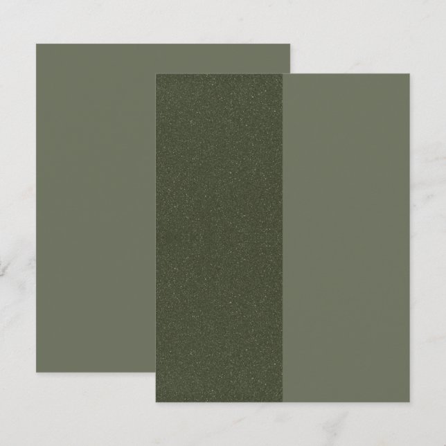 Custom Two-Tone Moss Green Flat Save The Date Card (Front/Back)