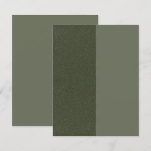 Custom Two-Tone Moss Green Flat Save The Date Card