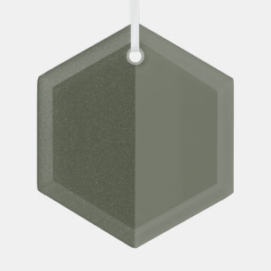 Custom Two-Tone Moss Green Hex Ornament