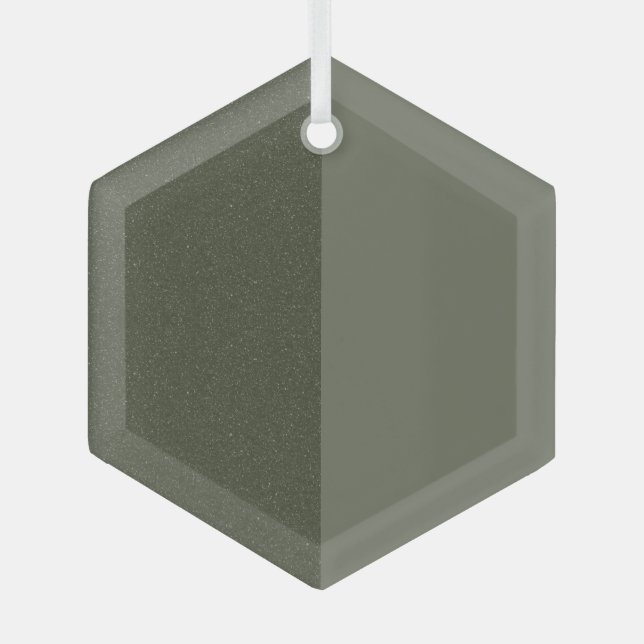 Custom Two-Tone Moss Green Hex Ornament (Front)