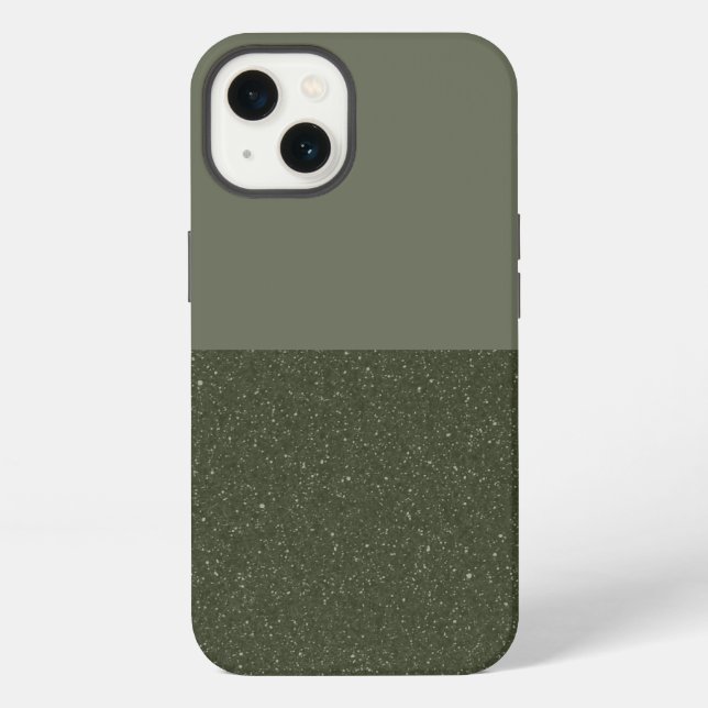 Custom Two-Tone Moss Green iPhone 13 Case (Back)