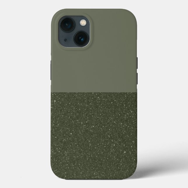 Custom Two-Tone Moss Green iPhone 13 Case (Back)