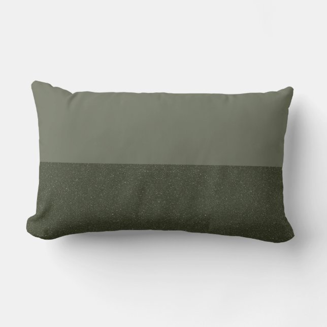 Custom Two-Tone Moss Green Lumbar Throw Pillow (Front)