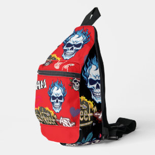Custom two tones streetart illustrations Spooky Sling Bag
