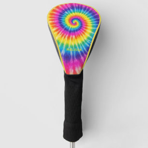 Custom Tye-Dye Retro Colorful Unisex Add Name Golf Head Cover