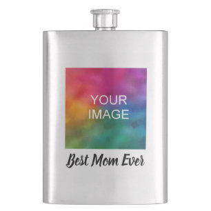 Custom Typography Best Mum Ever Cute Template Hip Flask