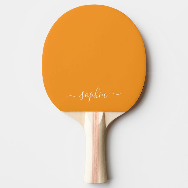 Custom Typography Name Red Back Ping Pong Paddle (Front)