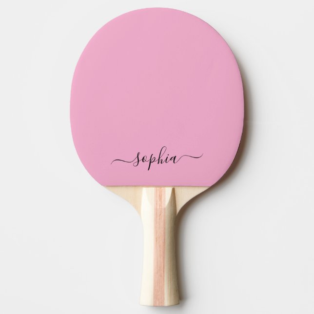 Custom Typography Name Red Back Ping Pong Paddle (Front)