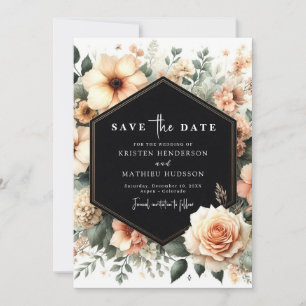 Custom Typography Peach Wedding Save The Date