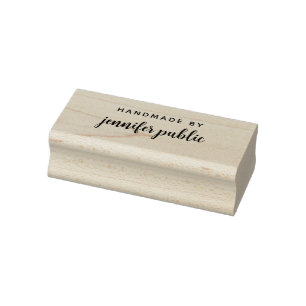 Custom Typography Script Name Handmade by Rubber Stamp