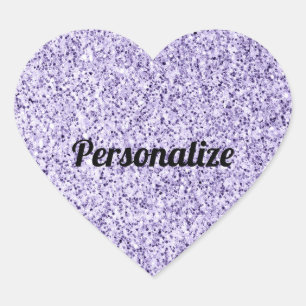 Custom Ultra violet light purple glitter sparkles Heart Sticker
