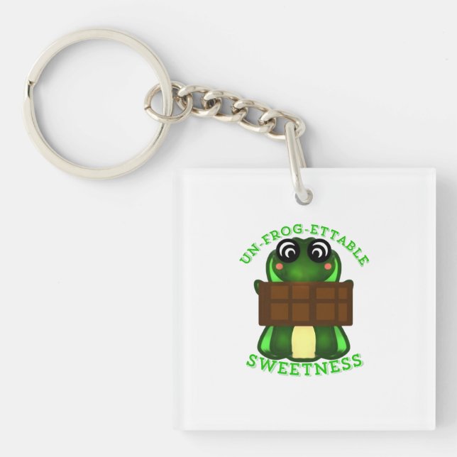 Custom Un-frog-ettable Sweetness Frog Gift Key Ring (Front)