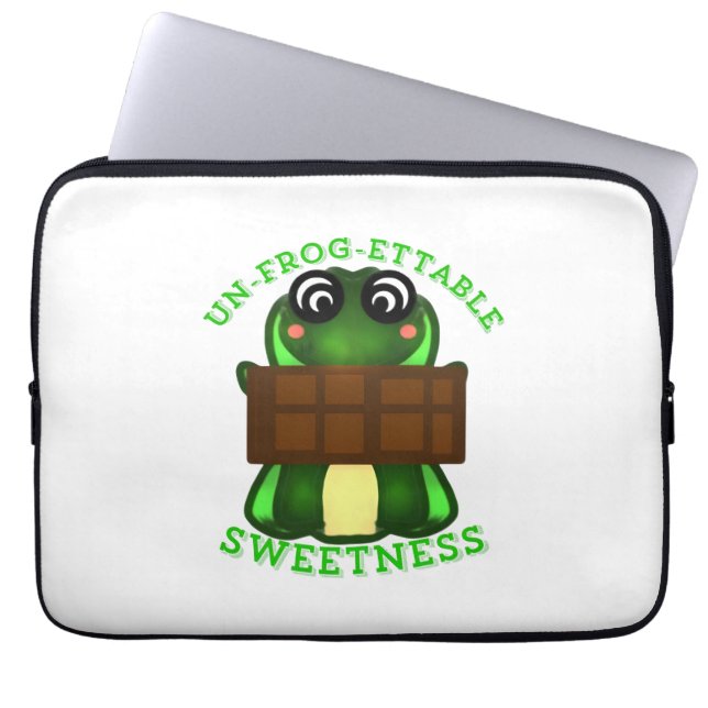 Custom Un-frog-ettable Sweetness Frog Gift Laptop Sleeve (Front)