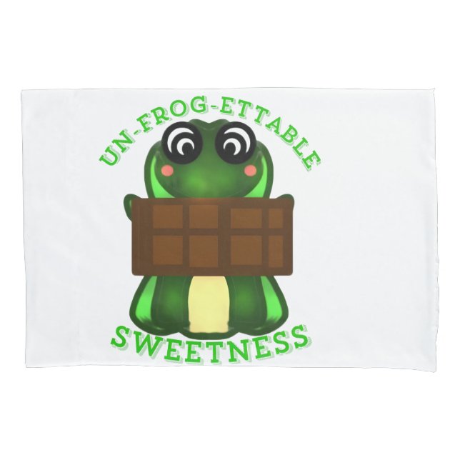 Custom Un-frog-ettable Sweetness Frog Gift Pillowcase (Front)