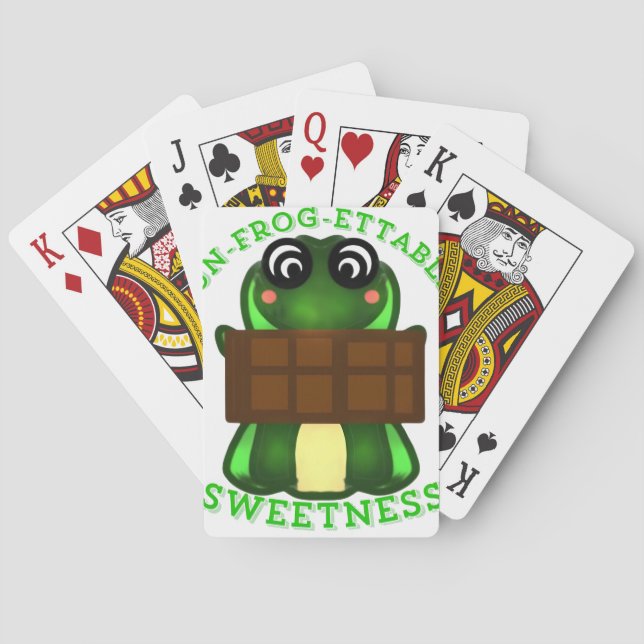 Custom Un-frog-ettable Sweetness Frog Gift Playing Cards (Back)