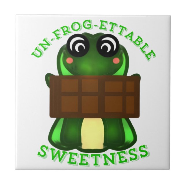 Custom Un-frog-ettable Sweetness Frog Gift T-Shirt Ceramic Tile (Front)