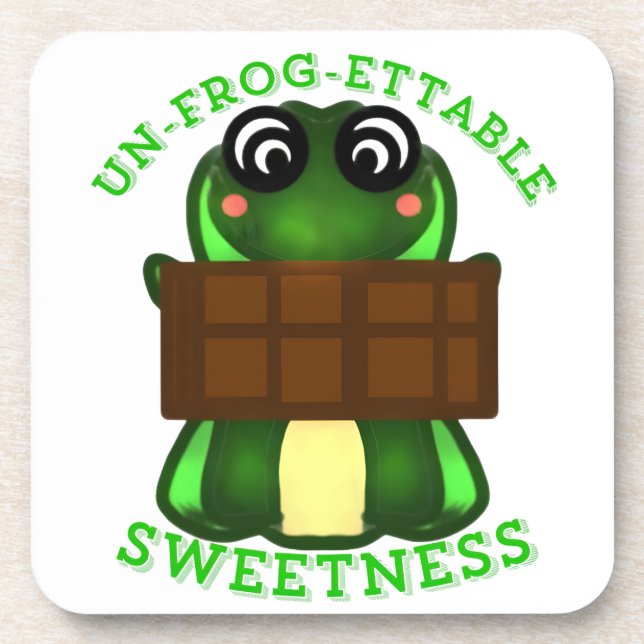 Custom Un-frog-ettable Sweetness Frog Gift T-Shirt Coaster (Front)