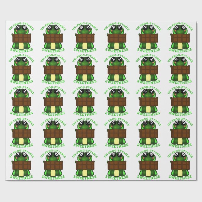 Custom Un-frog-ettable Sweetness Frog Gift  Wrapping Paper (Flat)
