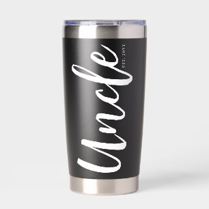 Custom Uncle Est. Modern Brush Script Typography Insulated Tumbler
