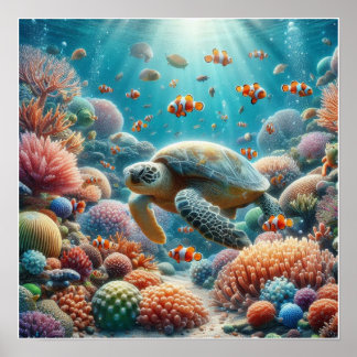 Custom Underwater Life Poster