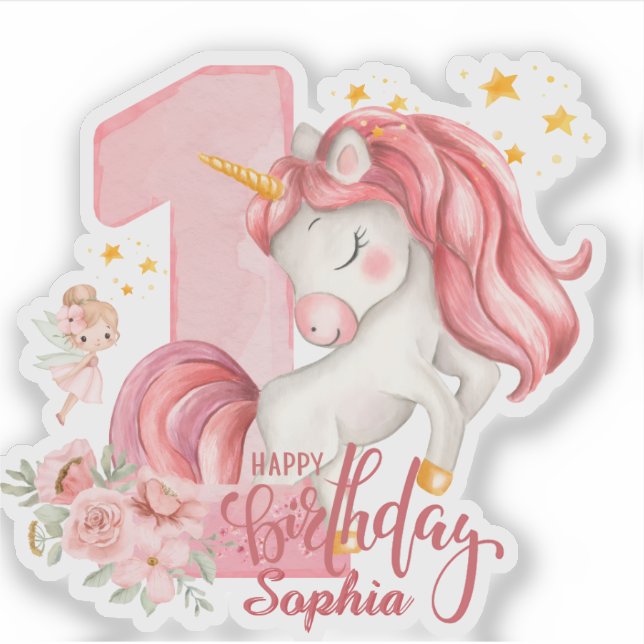 Custom Unicorn 1st Birthday (Front)