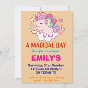 Custom Unicorn Birthday Invitation 1st Birthday