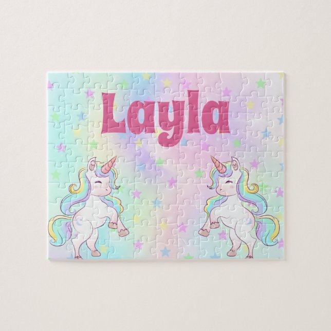 Custom Unicorn Child Name Puzzle  (Horizontal)