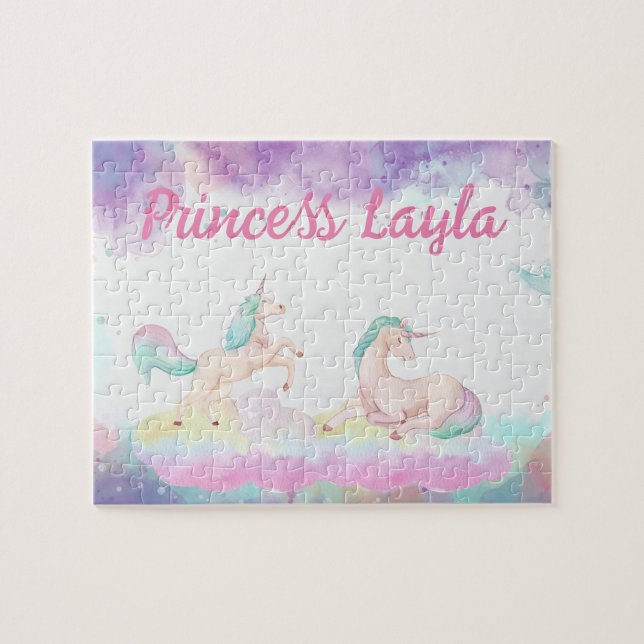 Custom Unicorn Child Name Puzzle  (Horizontal)