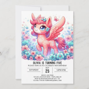 Custom Unicorn Digital Birthday Invitation