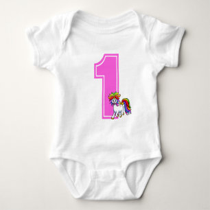 Custom Unicorn Number Baby Bodysuit
