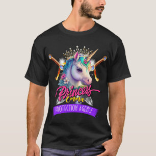 Custom Unicorn Princess Protection Agency Father T-Shirt