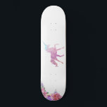 Custom Unicorn Skateboard with watercolor flowers<br><div class="desc">Custom Unicorn Skateboard with watercolor flowers. Upload your own unicorn background!</div>