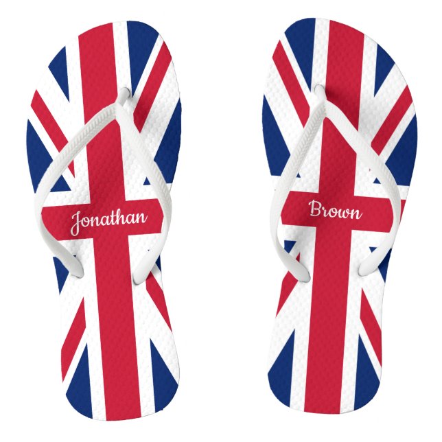 Custom Union Jack British Flag Thongs (Footbed)