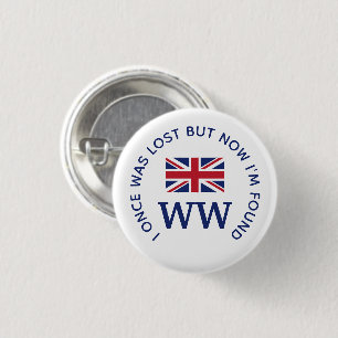Custom Union Jack MONOGRAM 3 Cm Round Badge