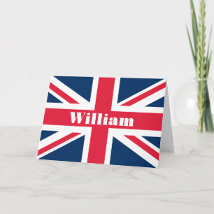 Custom Union Jack Name Greeting Card