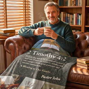 Custom Unique Christmas Gifts for Pastors Grey Sherpa Blanket