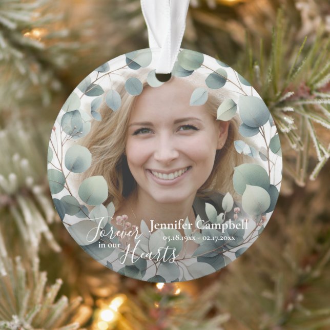 Custom Unique Classic Sympathy Floral Memorial Ornament (Tree)