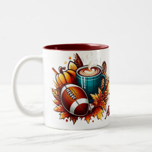Custom unique football fall cottagecore coffee mug