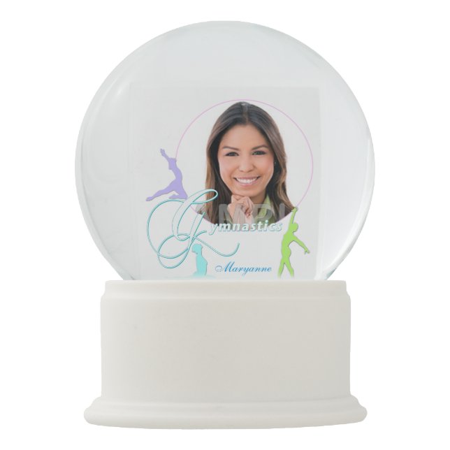 Custom Unique Pastel Gymnastics Snow Globe (Front)