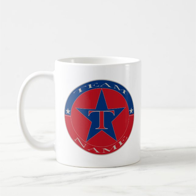 Custom Unique Personalised Team Name Coffee Mug (Left)
