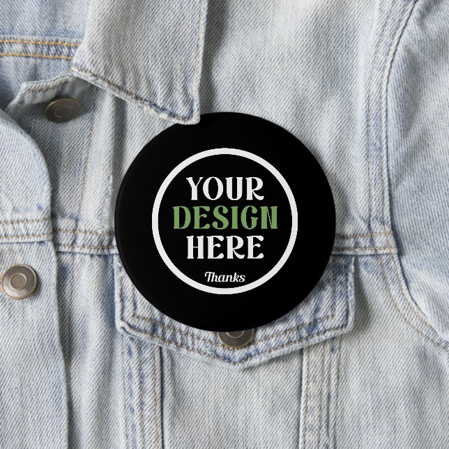 custom, unique, sleek & minimalist 10 cm round badge (In Situ)