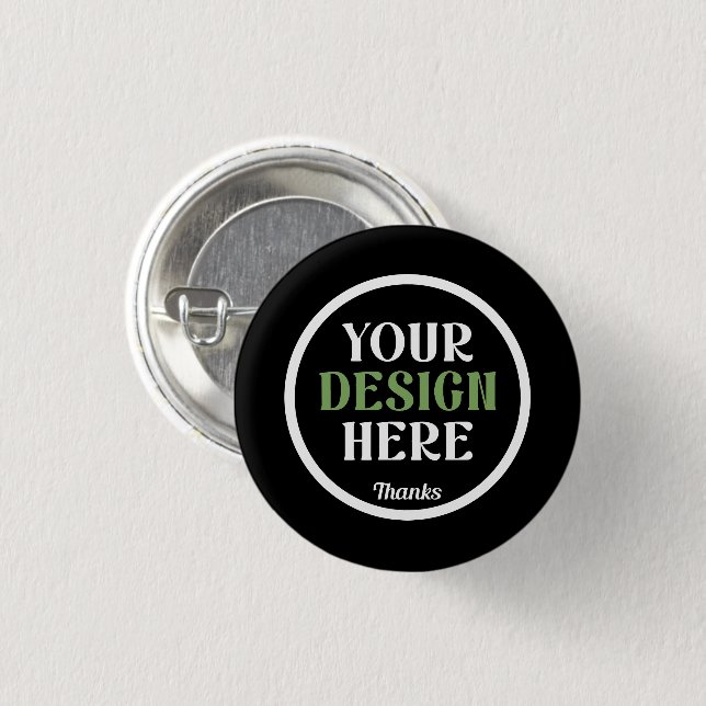 custom, unique, sleek & minimalist 3 cm round badge (Front & Back)