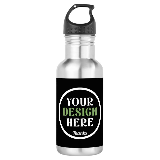 custom, unique, sleek & minimalist 532 ml water bottle (Front)
