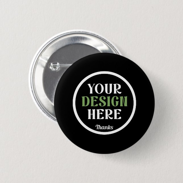 custom, unique, sleek & minimalist 6 cm round badge (Front & Back)