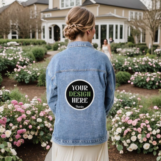custom, unique, sleek & minimalist hershey®'s kiss denim jacket (Wedding Back)