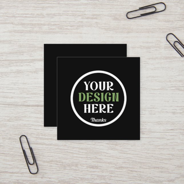 custom, unique, sleek & minimalist hershey®'s kiss square business card (Front/Back In Situ)