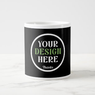custom, unique, sleek & minimalist large coffee mug